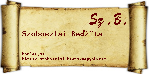Szoboszlai Beáta névjegykártya